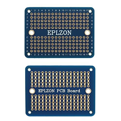 Solderable Breadboard PCB Board Gold-Plated Solder Breadboard for DIY Electronics Projects Apply to Arduino Soldering Projects 3.5"x2.05" (5 Pack + 2 Mini Board, Blue) - color: Blue