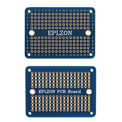 Solderable Breadboard PCB Board Gold-Plated Solder Breadboard for DIY Electronics Projects Apply to Arduino Soldering Projects 3.5"x2.05" (5 Pack + 2 Mini Board, Blue) - color: Blue