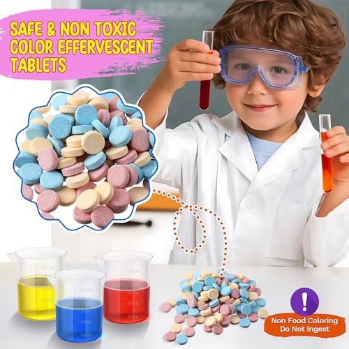 Color Science Kit, 120 Fizzing Tablets, Test Tubes and Beakers