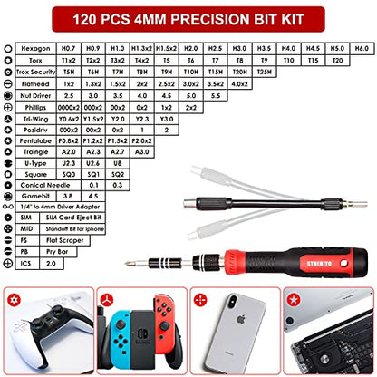 STREBITO 191-Piece Multi-Bit Screwdriver, Precision Screwdriver Set(Red) - color: Red