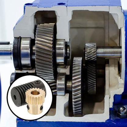 uxcell Worm Gear Set 20T 0.5 Module 20:1 Reduction Rate, Right Rotation Drive Gear Box Wheel Reduce Transmission Part (Brass Gear-5mm Bore, #45 Steel Rod 3mm Bore) - size: Gear-5mm, Rod-3mm Bore, style: 0.5M-20T