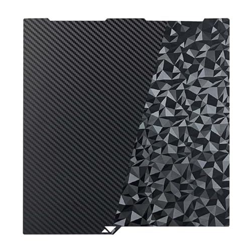 IdeaFormer-3D Diamond PEO+Carbon Fiber PET Build Plate for Anycubic Kobra 3/Kobra 3 V2/Kobra 3 Combo, Double Sided PEO PET Spring Steel Plate Flexible Sheet for 256x268mm Kobra 3 Series - color: PEO+PET(Diamond+Carbon Fiber)