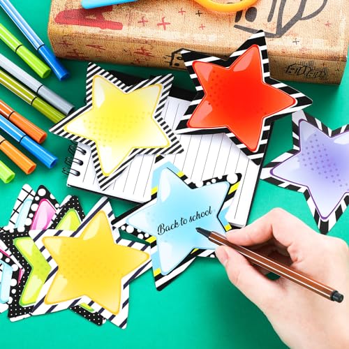 Kolldenn 72 Pcs Star Cutouts Paper 4" for Classroom Decor Teachers Craft - style: Star