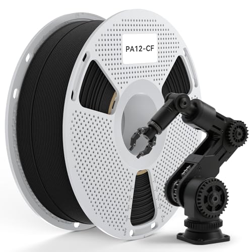 SUNLU PA12-CF Carbon Fiber Nylon Filament 1.75mm, 1KG (Black) - color: 1kg Pa12-cf Black, size: Carbon Fiber Nylon