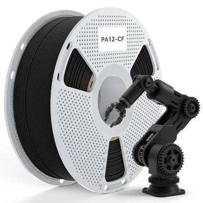 SUNLU PA12-CF Carbon Fiber Nylon Filament 1.75mm, 1KG (Black) - color: 1kg Pa12-cf Black, size: Carbon Fiber Nylon