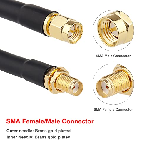 XRDS-RF SMA Cable 8FT, Extension Cable With Male to Female Connector 50 Ohm KMR240 Low Loss Coax Coaxial Cable - size: 8 FT