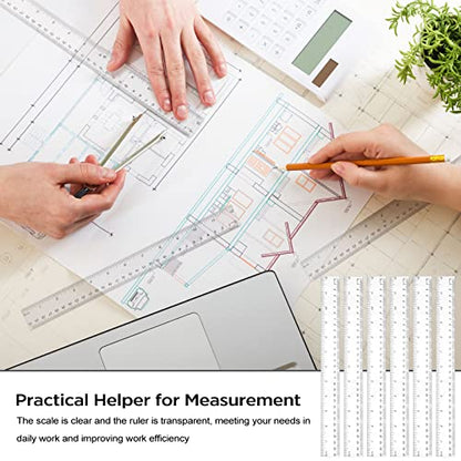 100 Pcs 12 Inch Rulers Bulk Clear Plastic for Back to School Gift Supplies