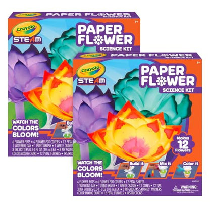 Crayola Paper Flower Science Kit, Color Changing Flowers, Gift for Kids Ages 7, 8, 9, 10 (Pack of 2) - size: small to medium (Pack of 2)