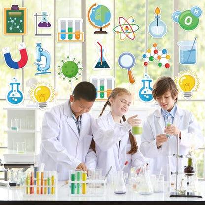 48Pcs Science Cutouts, Physical Chemistry Laboratory Cut-Outs Science Paper Cutouts Bulletin Board Decorations for Home Office School Classroom Chalkboard Wall Door Decor - style: Science