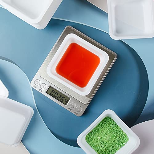 Sherr 125 Pack 100ml Weigh Boats, White Plastic Lab Scale Weighing Dishes - color: White, size: 100ml