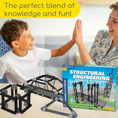 Thames & Kosmos | Structural Engineering: Bridges & Skyscrapers | Science & Engineering Kit | Build 20 Models | Learn about Force, Load, Compression, Tension | Parents' Choice Gold Award Winner, Blue