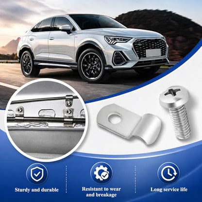 12PCS 1/4" Brake Line Clips Stainless Steel,Brake Line Clamps with 12PCS Screws Kit for Fixing Brakes Lines,Universal Brakes Clips Car Accessories for Cars,SUVs,Trucks