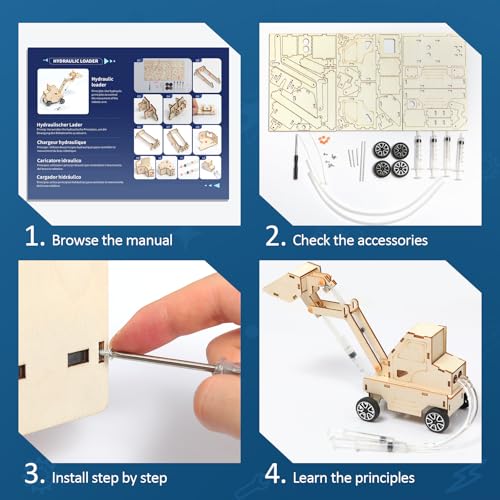 ADUSRIZ 6 in 1 STEM Kits for Kids, Wood Craft Kit for Boys Age 8-12, Science 3D Puzzles Projects, Wooden Building Kids Activity Packs Toys Gifts for 5 6 7 8 9 10 11 12 Year Old Boys Craft Kits - style: SCIENCE-1