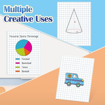 Aizweb Giant Magnetic Graph Paper,Dry Erase Grid Graphing for Classroom Whiteboard Accessories,Chart Paper Teacher Must Have Homeschool Teaching Supplies,Teacher Essential,21.5" x 16.5" - style: Graph
