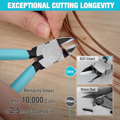 DURATECH 5 Inch Wire Cutter, Precision Flush Cutter with CNC Machined Edges