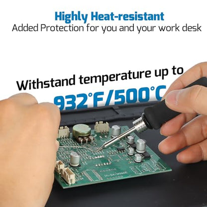 WEP M150 Silicone Soldering Mat 12.9x8.2 inches Heat-resistant with 5 Function Zones, Soldering Mat for, electronics repair, DIY Projects - size: 12.9x8.2 inches