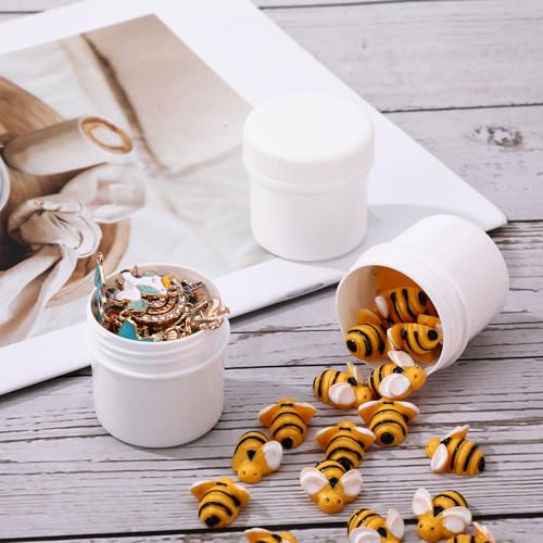 Meanplan 100 Pcs 1 oz White Plastic Container Jar with Lid Round Leak Proof - color: White, size: 1 oz
