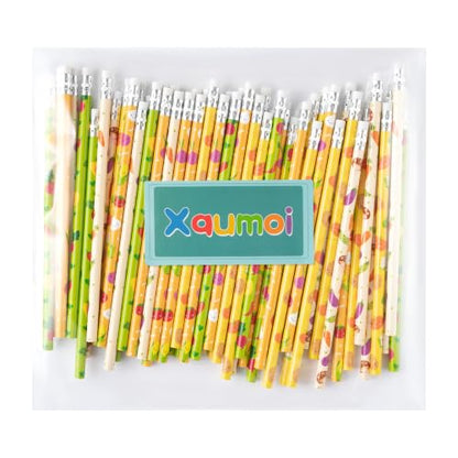 Xqumoi 60Pcs Vegetable Pencil with Erasers for Student Back to School Gift - style: Vegetable