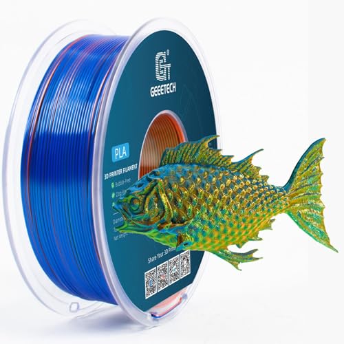 Geeetech 3D Printer Silk PLA Tri-Color Filament, Metal-Like Shiny Silk Filament 1.75mm 1kg (2.2lbs) Spool, Dimensional Accuracy +/- 0.02 mm, Tri-Color Orange Blue Green - color: 1kg Triple Color Orange-blue-green