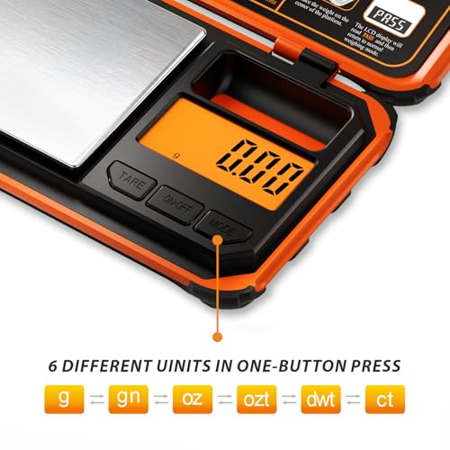 Precision Pocket Scale, 200gx0.01g Jewelry gram Scale - color: Orange