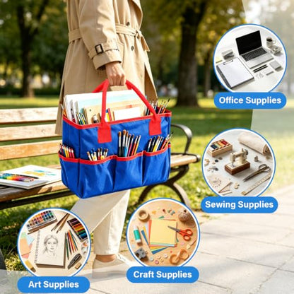 ZKOO Art Craft Organizer Tote Bag, Desktop Tote and Organizer Blue - color: Blue