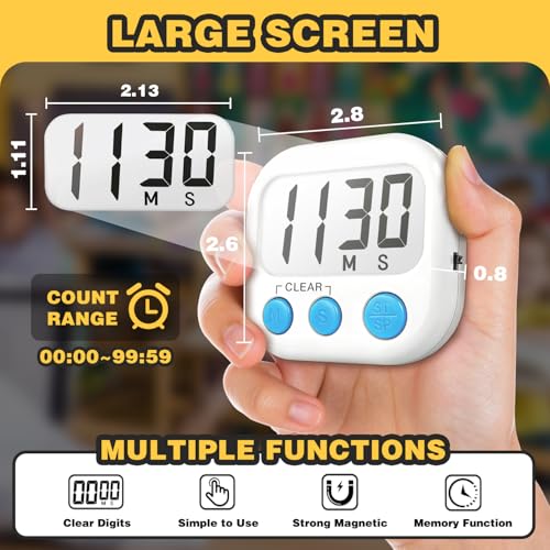 Digital Timer for Kids Classroom Timers for Teachers 4 Pack Blue White - color: Blue White