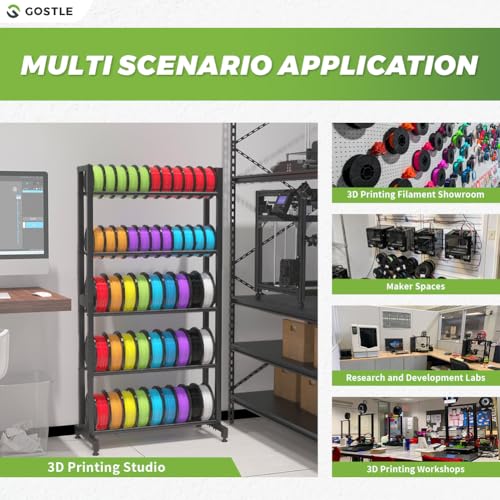 3D Printer Filament Storage Rack, Heavy-Duty 5-Tier Organizer for 3D Printing Spools, Large Capacity Holder for 3D Printing Rolls - style: 5-Tier