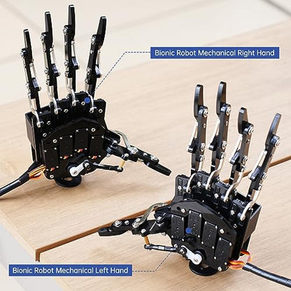 Robot Hand Five Fingers Solely Movement Bionic Robot Mechanical Arm DIY - Right Hand with Servo Tester - style: Right Hand with Tester