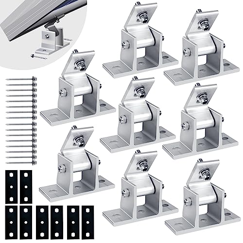 Solar Panel Mounting Brackets, 8PCS Adjustable RV Solar Panel Mount, Tilt Angle 10-60 Roof Mounting Kit for Solar Panels 400 W, 500 W - size: 8 Pieces