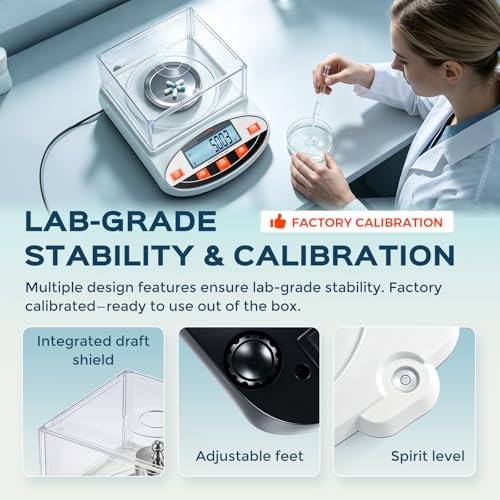 Bonvoisin Lab Scale 500g x 0.001g Digital Gram Scale Analytical Balance - size: 500g, 0.001g