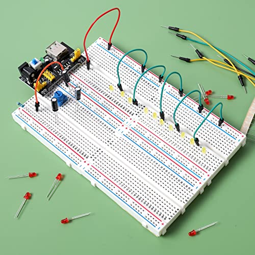 breadboard Set Prototype Board - 6 PCS 400 Pin Solderless Board Kit for Raspberry pi and Arduino Project