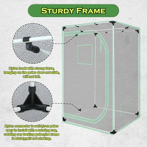 3x3 Grow Tent, 36"x36"x72" Hydroponics Growing Tent - size: 36"x36"x72"