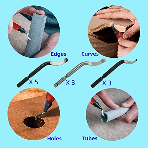 VASTOOLS Deburring Tool Kit Metal Handle Chamfer Tool 6.5Inch for Aluminum Steel Plastic Tube Hole 3D Printed Plastic Edges with Extra 10 HSS Blades Red Handle… - style: Red Handle_10blades