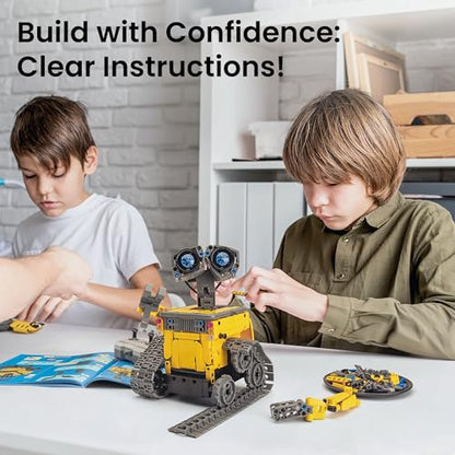 Mibido STEM Robot Building Kit Gift for Boys Ages 8-12 with Remote Control - color: Yellow