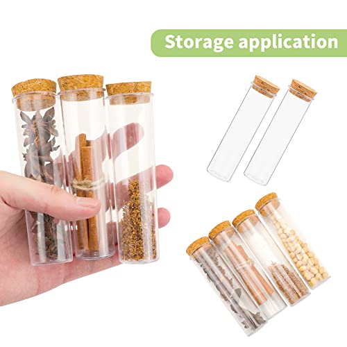 20 Pcs 60ml Plastic Test Tubes with Cork Stoppers, 120x30MM - size: 60 ML