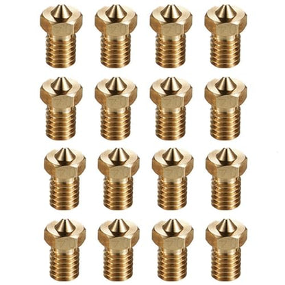 16Pcs V6 Nozzles 0.4mm Compatible for E3D V5 V6 Hotend, V6 Nozzle 0.4mm Compatible with ANYCUBIC I3 Mega A8 Prusa I3 MK3/MK3S 3D Printer Extruders Brass Nozzles, - style: 16Pcs V6 Nozzles 0.4mm