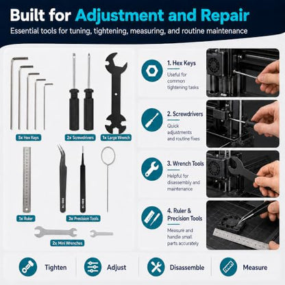 3D Printer Tool Kit for Bambu Lab P2S/P2S Combo, Maintenance Accessory Set