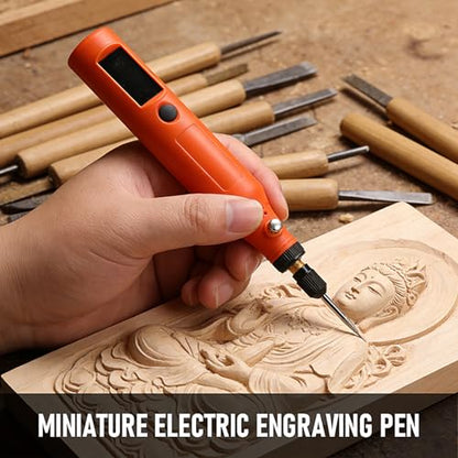 Miniature Electric Engraving Pen, Cordless Rotary Tool, Low Noise 60dB, Wood Carving and Cutting, Spindle Lock Chuck (3DXSP HEISE) - color: Black