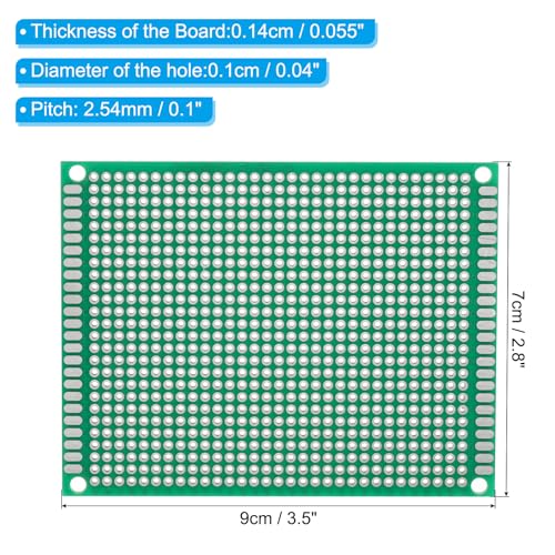 PATIKIL 3.5" x 2.8" PCB Board Circuit, 12 Pcs Single Sided Prototype Solder Boards for DIY Soldering and Electronic Project Circuit Boards Solderable Breadboard, Green - size: 3.5" x 2.8"