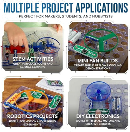 3-Pack Fans Compatible with Snap Circuits 6SCM1F M1 Motor - color: Blue Glow