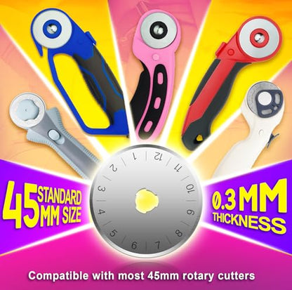 DIYSELF 30 Pack Rotary Cutter Replacement Blades, 45mm Rotary Cutter Blades - color: 30 Pack