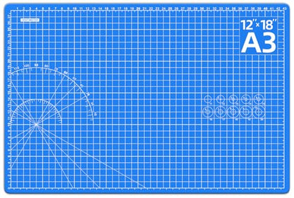 DIYSELF 12in×18in Cutting Mat, A3 Self Healing Craft Mat, Paper Craft Tools - color: Blue, size: 18"L x 12"W