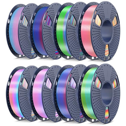 SUNLU PLA+ Silk Rainbow Filament 1.75mm, 8 Rainbow Color - color: Rainbow Colors
