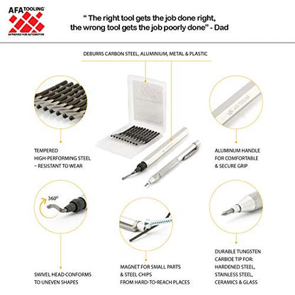 AFA Tooling Deburring Tool & Tungsten Carbide Scribe, CNC Anodized Handle - style: Deburring & Carbide Scribe Kit