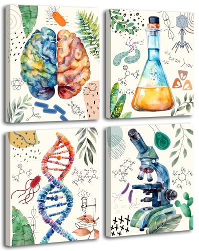 Science wall art Prints Framed,Physics Chemistry Biology Canvas Art Print - color: Framed-8X10in- Science wall art Prints