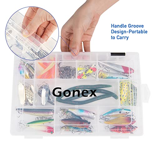 Gonex 3600 3700 Fishing Tackle Trays Lure Box with Adjustable Dividers - color: 3pcs 3600(Tray Size:10.8"x7.09"x1.65")