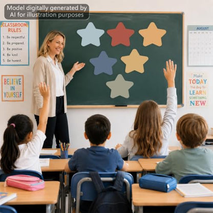 48Pcs Large Star Dry Erase Dots for Classroom Table, 12inch, Boho - color: Boho