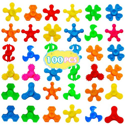 100 Pack Mini Fidget Spinner Toys,Stress Relief Sensory Toys,Birthday Party Favors Gifts for Kids Teens Adults,Goodie Bag Stuffers,Treasure Box Toys for Classroom Prizes Supplies