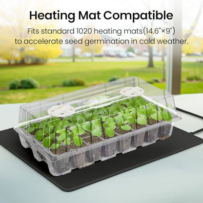 Bonviee Seed Starter Trays with Grow Lights, 80 Cells, 2 Pack - color: Clear, size: 2 Packs