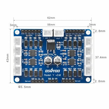 Model Y 4-Channel Dual H-Bridge Stepper Motor Driver Board for Arduino Raspberry Pi UNO Mega2560 Mecanum Wheel Smart Car Power